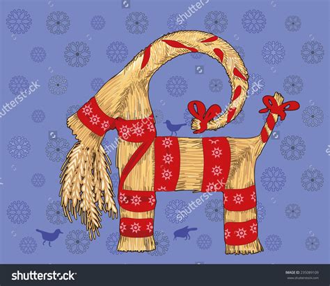 Traditional Swedish Christmas Symbol Straw Goat Yule Goat