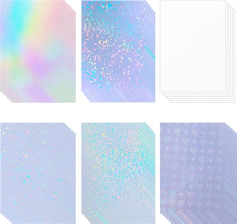 Amazon 50 Sheets Holographic Clear Vinyl Holographic Sticker Paper