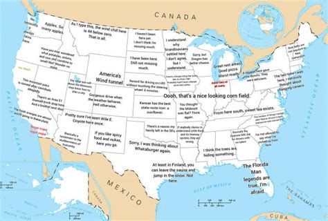 Meme city on Tumblr: Map of the US by a truck driver who has seen most ...