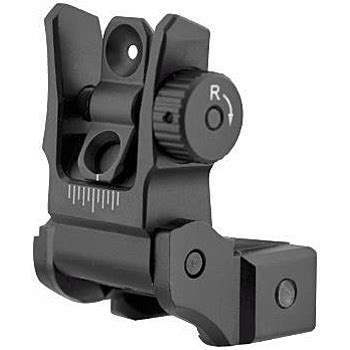 UTG Low Profile Flip Up Sight W Dual Aiming Aperture Rear