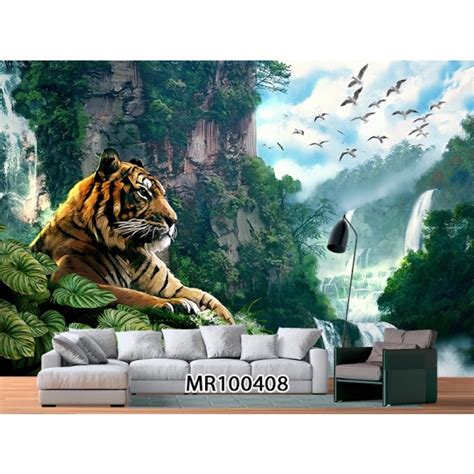 Jual PHOTOWALL MURAL DINDING 3D WALLPAPER MURAL MOTIF HARIMAU TIGER