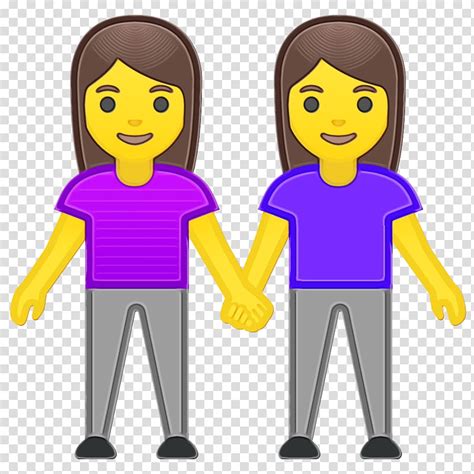 Human Heart Emoji Holding Hands Woman Apple Color Emoji Girl