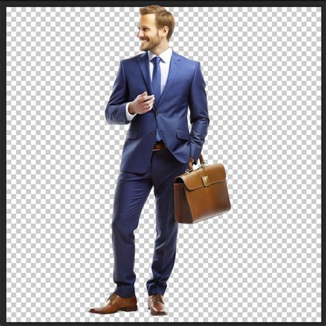 Premium PSD Happy Middle Aged Business Man Ceo Wearing Suit Standing