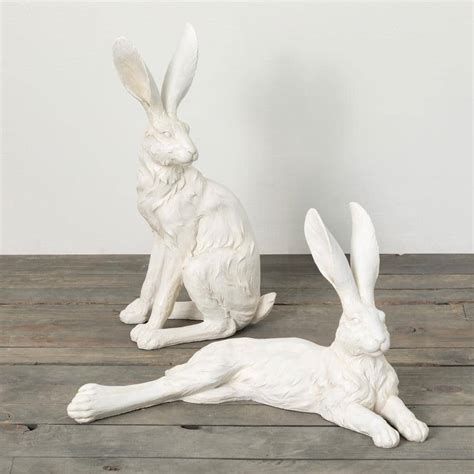 Sullivans 125 And 21 Large Whitewashed Rabbits Set Of 2 Pr2818