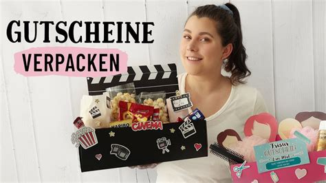 Gutschein verpacken lustige und kreative Ideen für Geschenkgutscheine