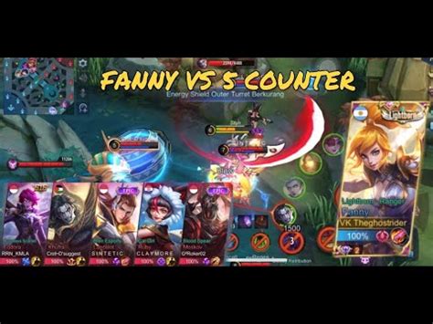 FANNY VS 5 COUNTER AUTO BUFF DIRUSUH MUSUH Mobile Legends YouTube