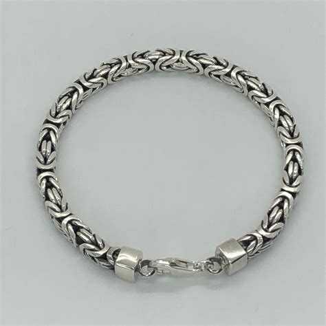 Pulsera Borobudur Cuadrada De Plata Plata De Ley Joyer A Hecha