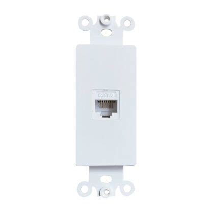 BUPLDET 1 Port Ethernet CAT6 Decora Insert Wall Plate White CAT6 RJ45