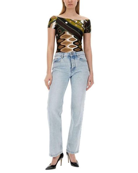 Emilio Pucci Vivara Print Top In Blue Lyst