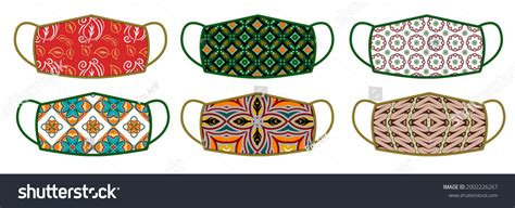 collection fabric face mask designs  stock vector royalty