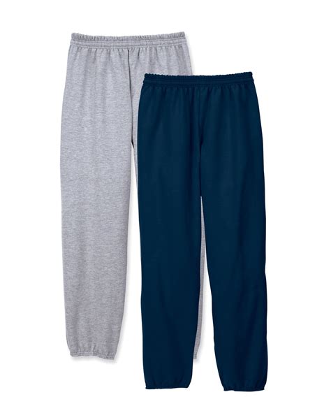 Hanes EcoSmart Men S Fleece Sweatpants Value 2 Pack 32 Light Steel