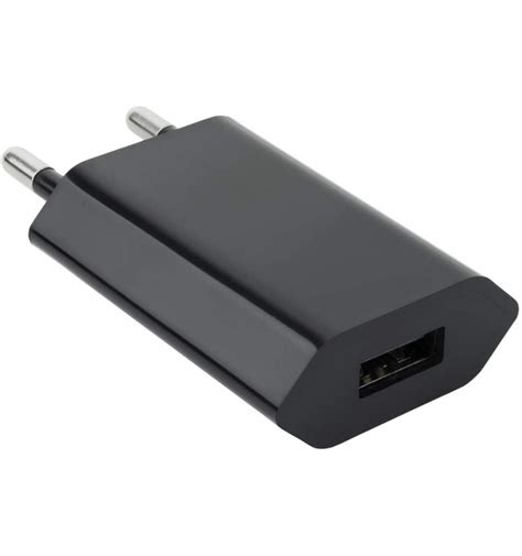 Caricatore USB 1A Compatto Spina Europea Nero IPW USB ECBKG Techly