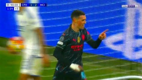 Phil Foden Goaal 90 2 Kobenhavn Vs Manchester City 1 3 Goal And