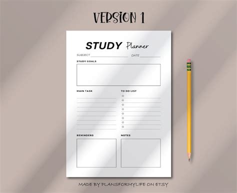 Study Planner Printable Student Planner Academic Planner - Etsy