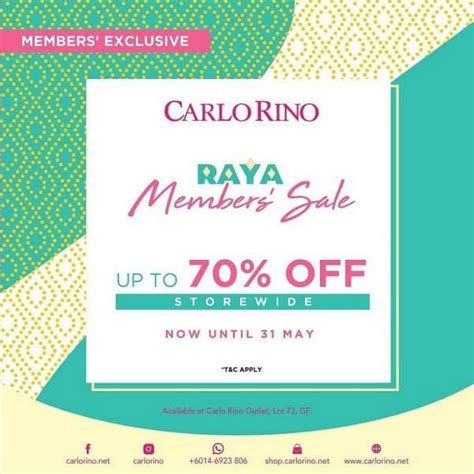 Now Till 31 May 2020 Carlo Rino Raya Member Sale At Freeport A Famosa