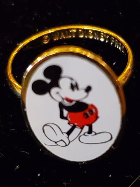 Vintage 70s Deadstock Licensed Signed Marked Mickey Mouse Ring By Walt