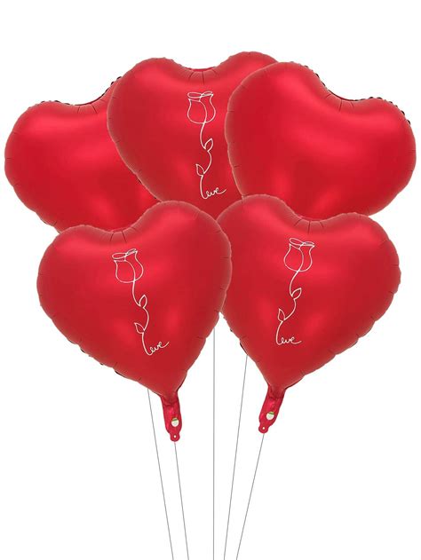 Pcs Inch Red Printed Heart Shaped Aluminum Foil Balloon For Wedding