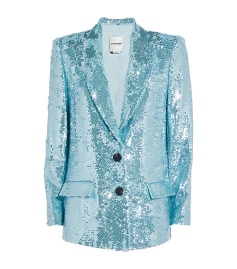 Roland Mouret Blue Sequin Embellished Blazer Harrods Uk