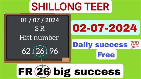 02 07 2024 Shillongteer Teer Result Shillong Teer Results Teer