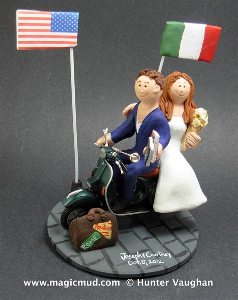 custom wedding cake toppers: Italian American Wedding Cake Topper