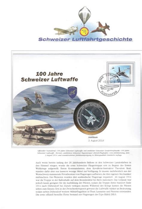 100 Jahre Schweizer Luftwaffe Numisbrief Münzbrief Kaufen auf Ricardo