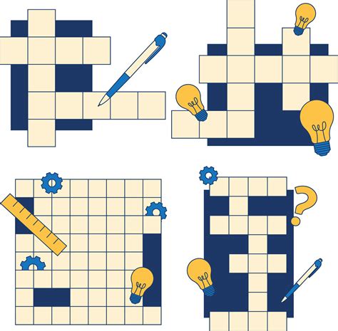 Crossword Puzzle Day Collection. With Different Shape and Design ...