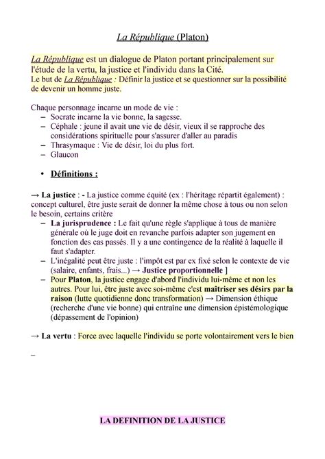 Analyse La République de Platon Livre I a X La Platon La est un