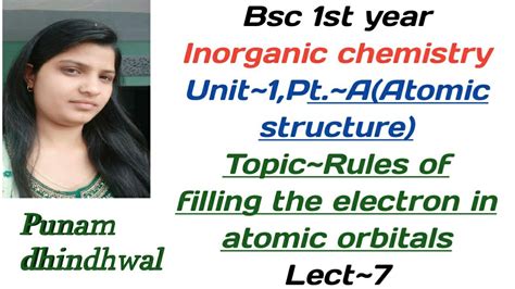 Bsc 1st Year Inorganic Chemistry Unit 1Pt A Atomic Structure Topic