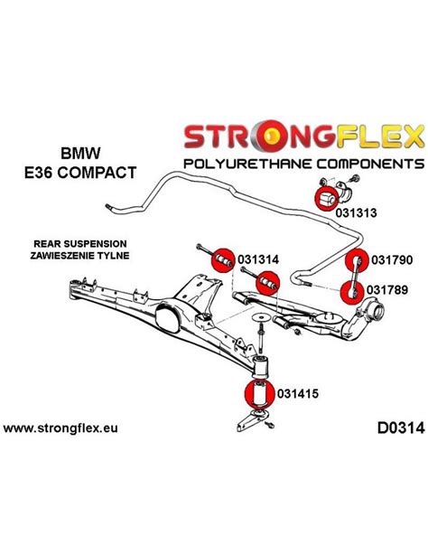 Silent block Polyuréthane SPORT Barre stabilisatrice Arrière BMW E36