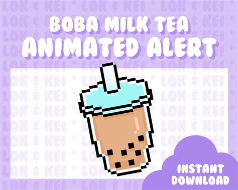 Animated Twitch Stream Alert Boba Milk Tea Pixel Art Etsy