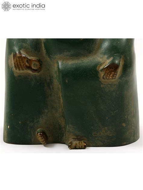 8" Brass Seated Budai Statue | Exotic India Art