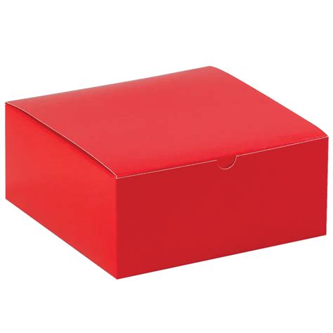 8 X 8 X 3 1 2 Holiday Red T Box Case Of 100 Berlin Packaging