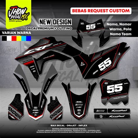 Jual Decal Crf Hitam Decal Crf L Full Body Simple Minimalis Keren