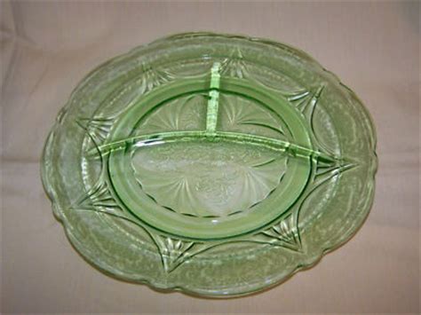 Green Depression Glass Royal Lace Grill Plate Antique Price Guide