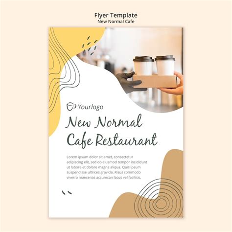 Free PSD | New normal cafe template flyer