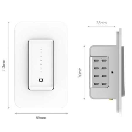 Interruptor de atenuación WiFi inteligente Tuya para atenuación de luces