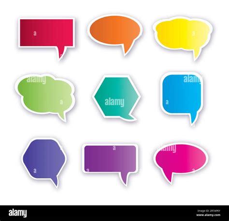 Collection Of Colorful Speech Bubbles And Dialog Balloons Stock Vector