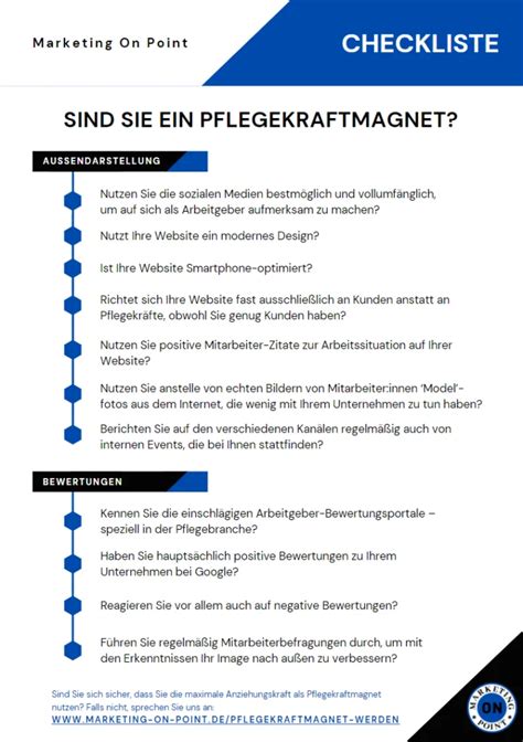 Pflegekraftmagnet Checkliste Marketing On Point