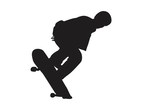 Free Silhouette Of A Skateboarder Player Skateboard Png With