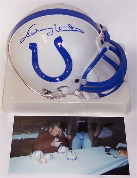 Johnny Unitas Autographed Hand Signed Baltimore Colts Mini Helmet Psa