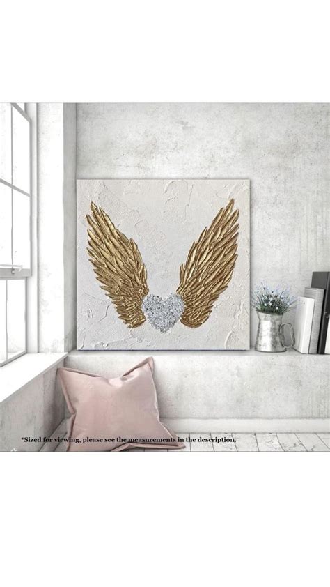 Gold Angel Wings Gold Leaf Feather Painting Heavy Textured - Etsy ...