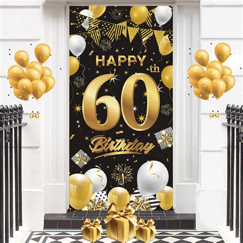 Buy 60th Birthday Banner 60th Birthday Decorations Black Gold 60th