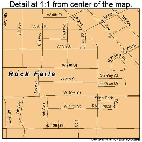 Rock Falls Illinois Street Map 1764928