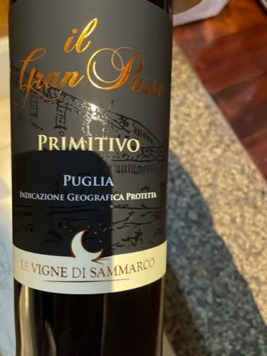 Le Vigne Di Sammarco Il Gran Passo Primitivo Vivino US