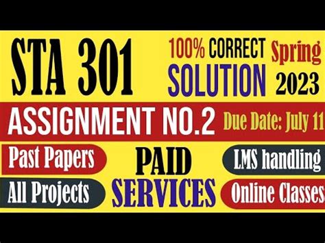 STA301 Assignment 2 Spring 2023 Solution STA 301 Assignment Spring 2023