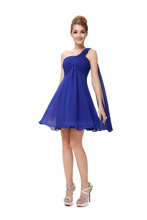 One Shoulder Royal Blue Bridesmaid Dresses