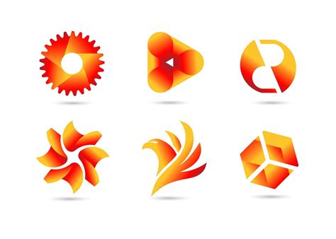 Various gold and red gradient logo collection 1665257 Vector Art at ...