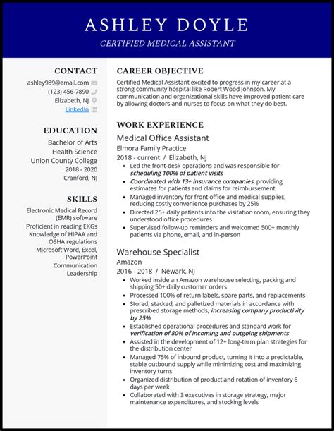 3 Entry Level Medical Assistant Resume Examples For 2024