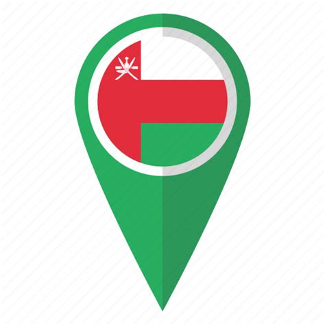 Country Flag Map Marker National Oman Pin Icon