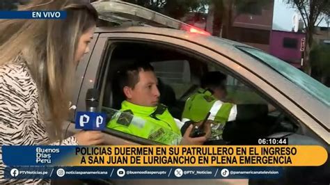 Estado de emergencia en SJL policías son captados durmiendo en vivo